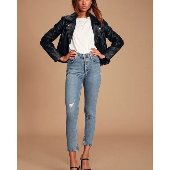 AGOLDE Nico High Rise Slim Jeans - Distressed - Picture 1 of 10